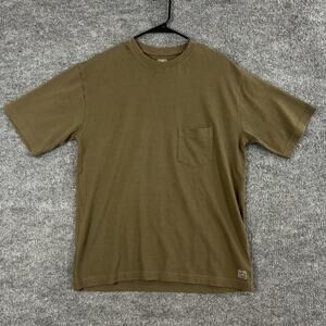 Eighteen East Shirt Men Medium Ian Vintage Pocket Tee Coyote Minimalist Casual